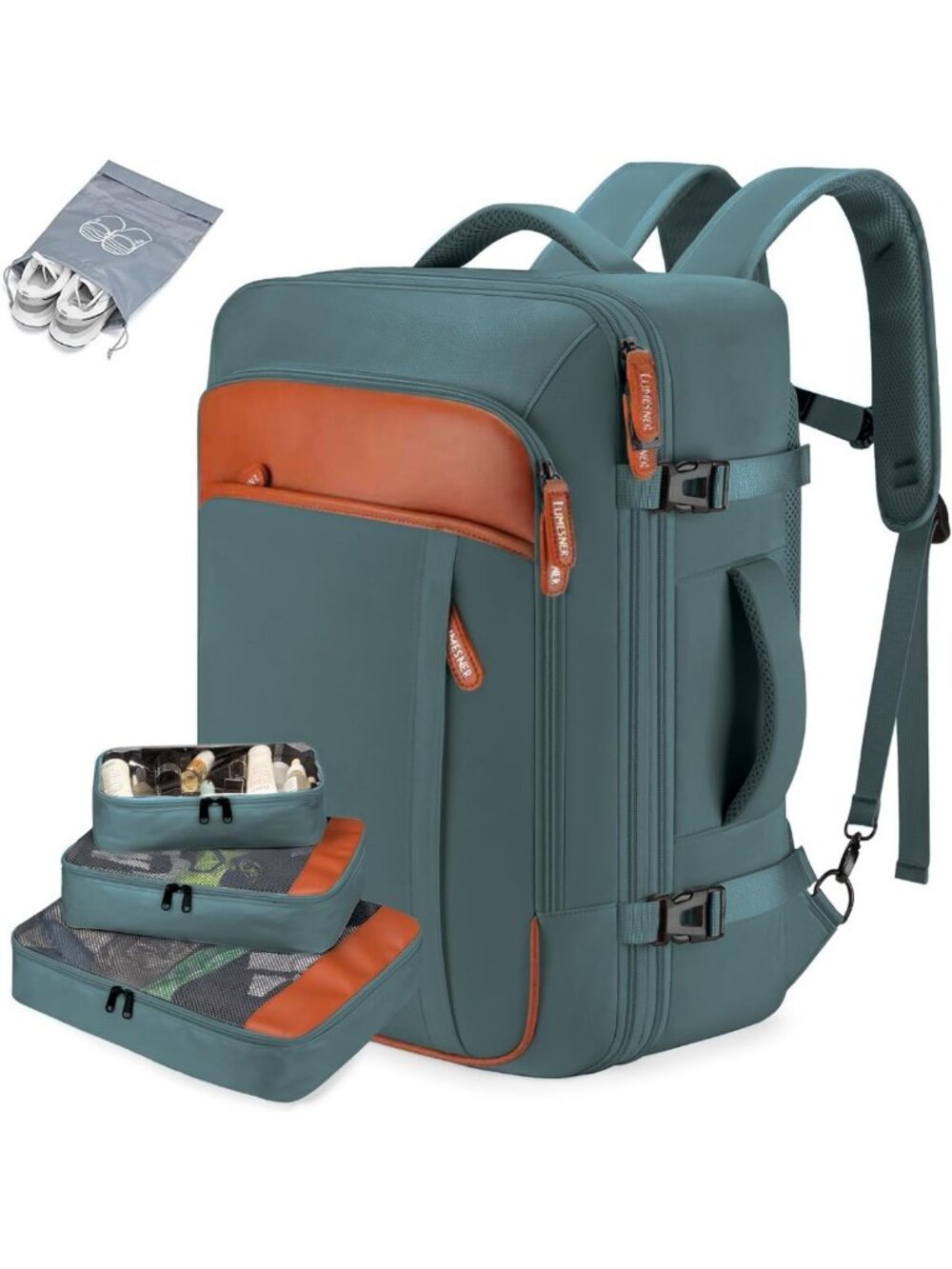 Expandable 40L Travel Backpack with 4 Packing Cubes - Perfect for Adventure!